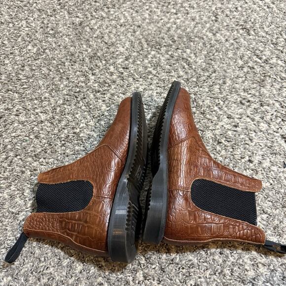 Dr Martens Women's Flora Croc Chelsea Boots Brown Leather Size 7 US - Picture 5 of 11